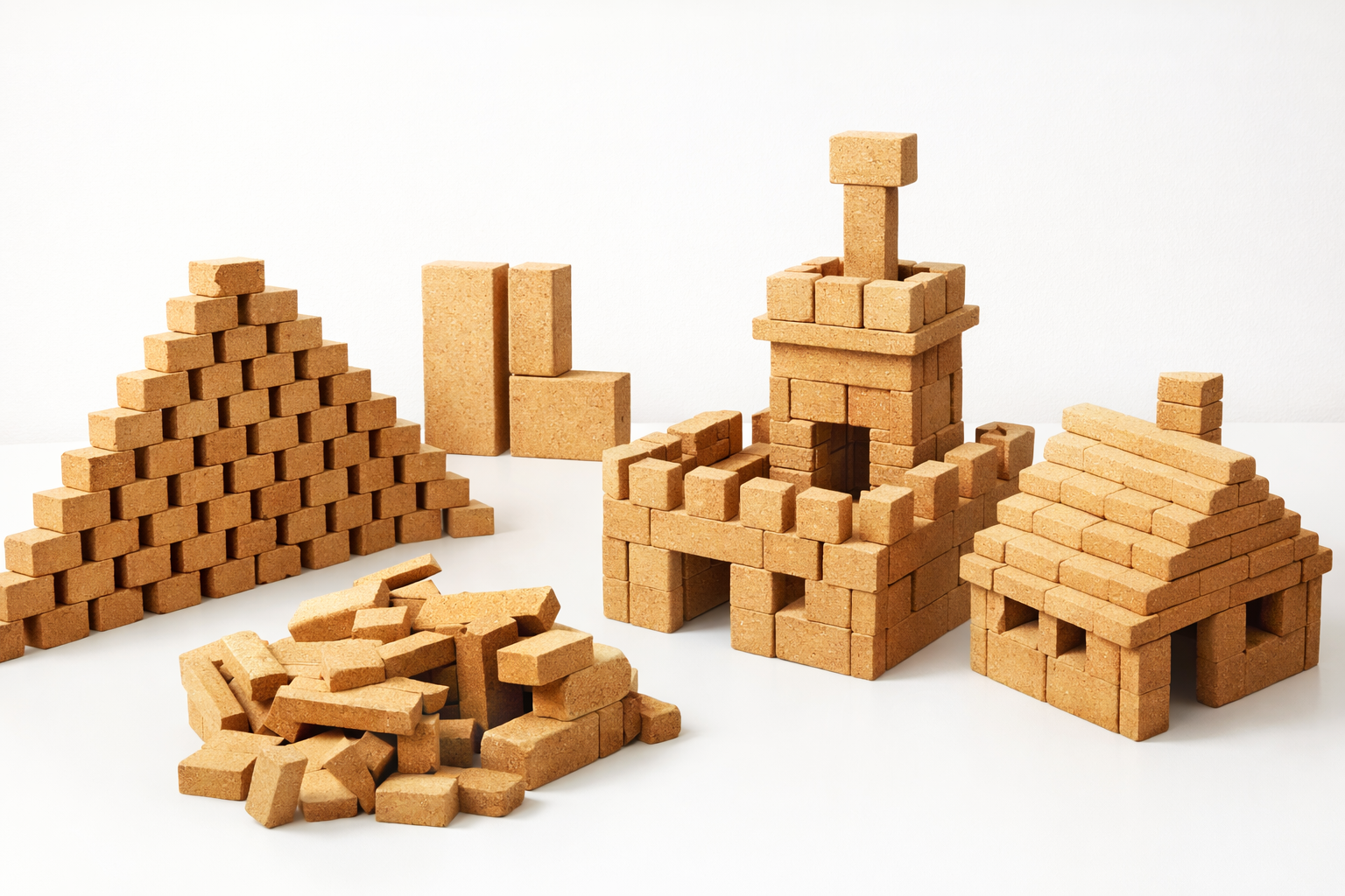 Großes Kork-Baustein-Set